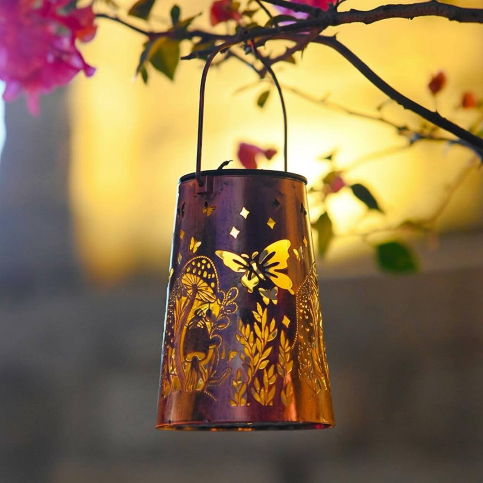 Outdoor Lighting Battery Powered - Çiçek Bahçesi Fener Desenli Bahçe Aydınlatıcısı
