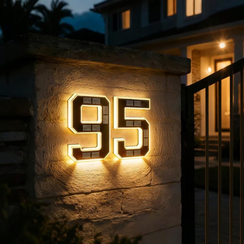 Outdoor Lighting For Front Of House - Yeni Güneş Enerjili Adres Tabelası LED