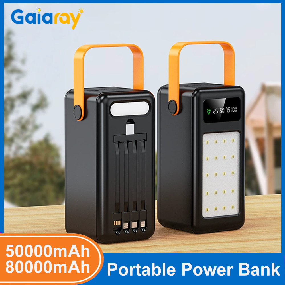 Outdoor Lighting Cable - 50000mAh 80000mAh Taşınabilir Güç Bankası Hızlı