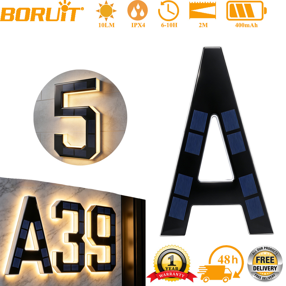 Outdoor Lighting For Front Of House - 12CM Güneş Enerjili Ev Numarası Işıkları