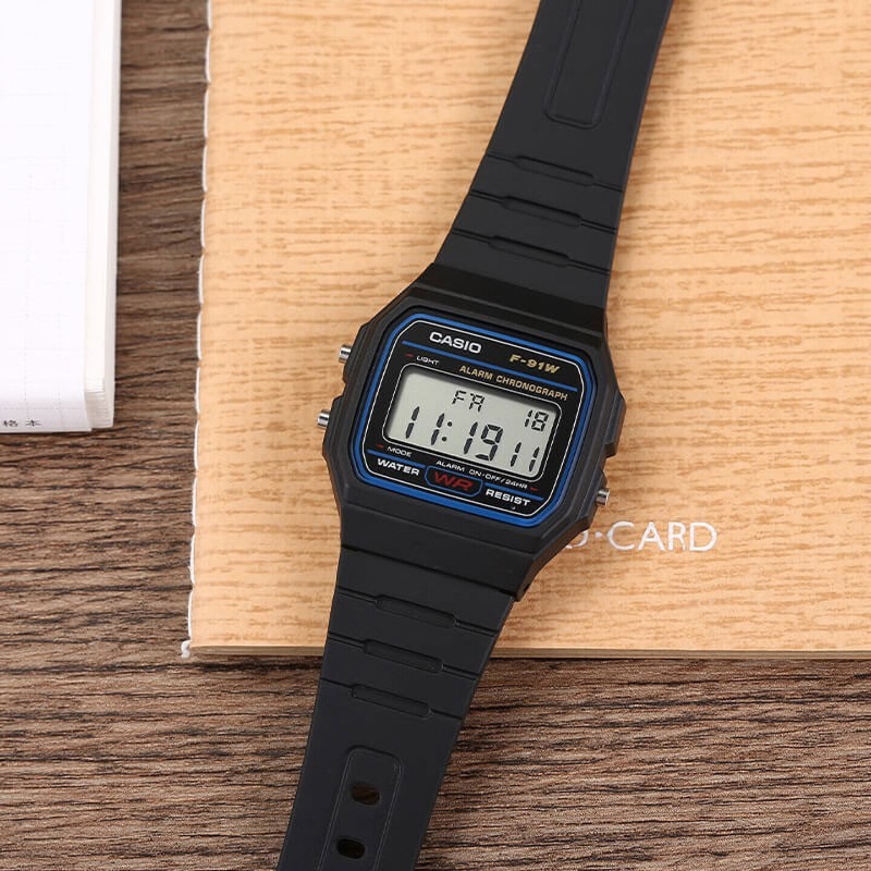 Outdoor Lighting Timer - Casio F-91W-1 Moda Retro Küçük Kare