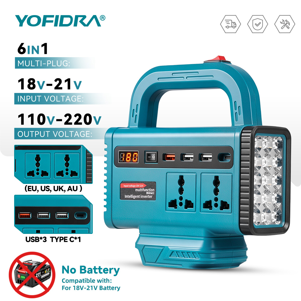 Outdoor Lighting Battery Powered - YOFIDRA 220V Taşınabilir Güç İnvertörü Açık