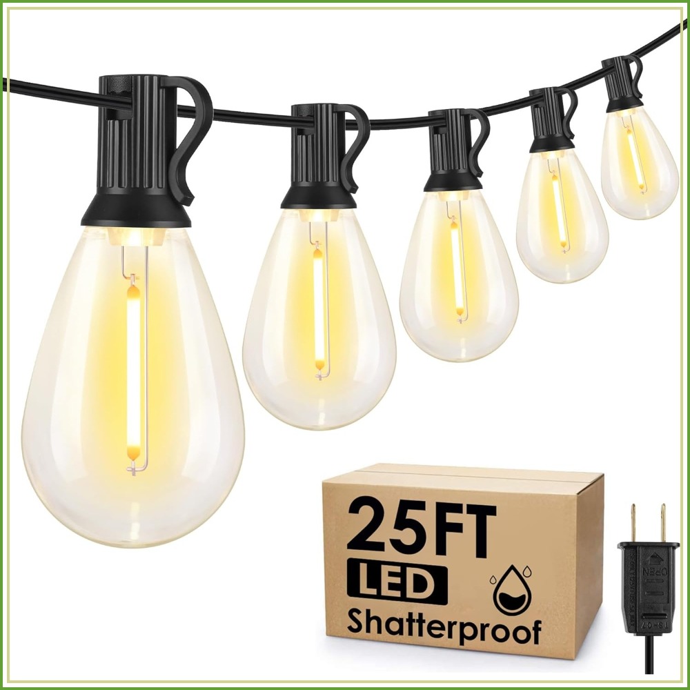 Outdoor Lighting For Backyard - 25FT LED Dış Mekan Işık Zinciri,
