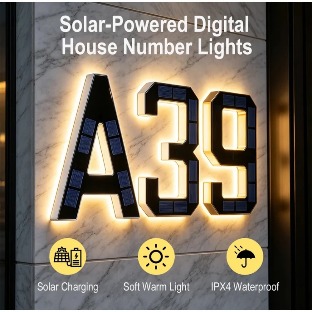 Yeni Güneş Enerjili Adres Tabe - Outdoor Lighting For Front Of House incelemesi ve fiyatı