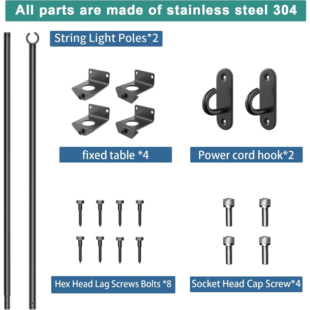 2'li paket ip ışık direkleri - - Outdoor Lighting Hooks incelemesi ve fiyatı