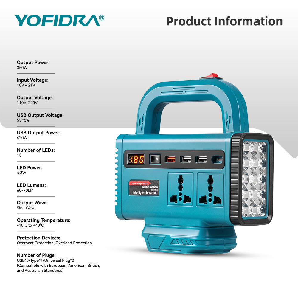 YOFIDRA 220V Taşınabilir Güç İ - Outdoor Lighting Battery Powered incelemesi ve fiyatı