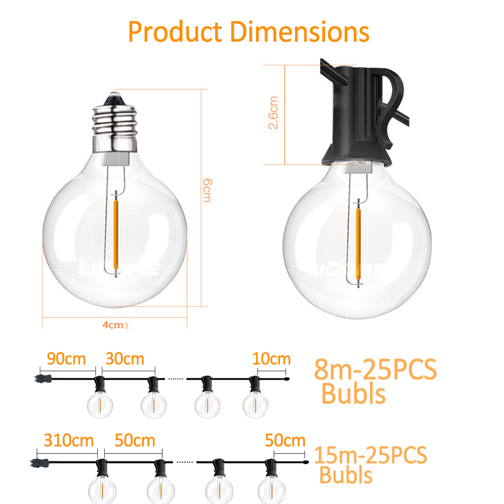 8M/15M G40 Küre Şeklinde Işık  - Outdoor Lighting For Backyard incelemesi ve fiyatı