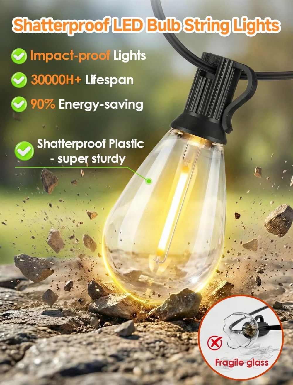 25FT LED Dış Mekan Işık Zincir - Outdoor Lighting For Backyard incelemesi ve fiyatı